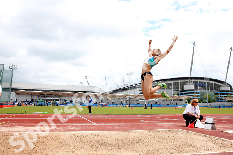 Jessica Ennis (City of Sheffield) wins the long jump, Northern Championships, Sport City, Manchester